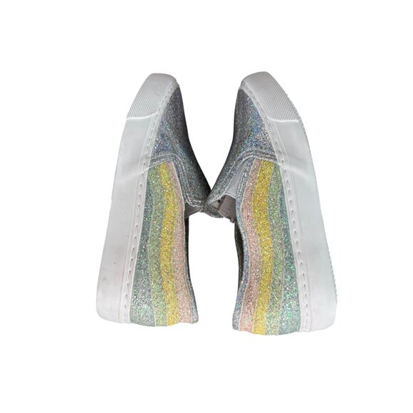 Rainbow Slip-On Sneakers Size 11 Girls By Olive & Edie - Picture 6 of 11